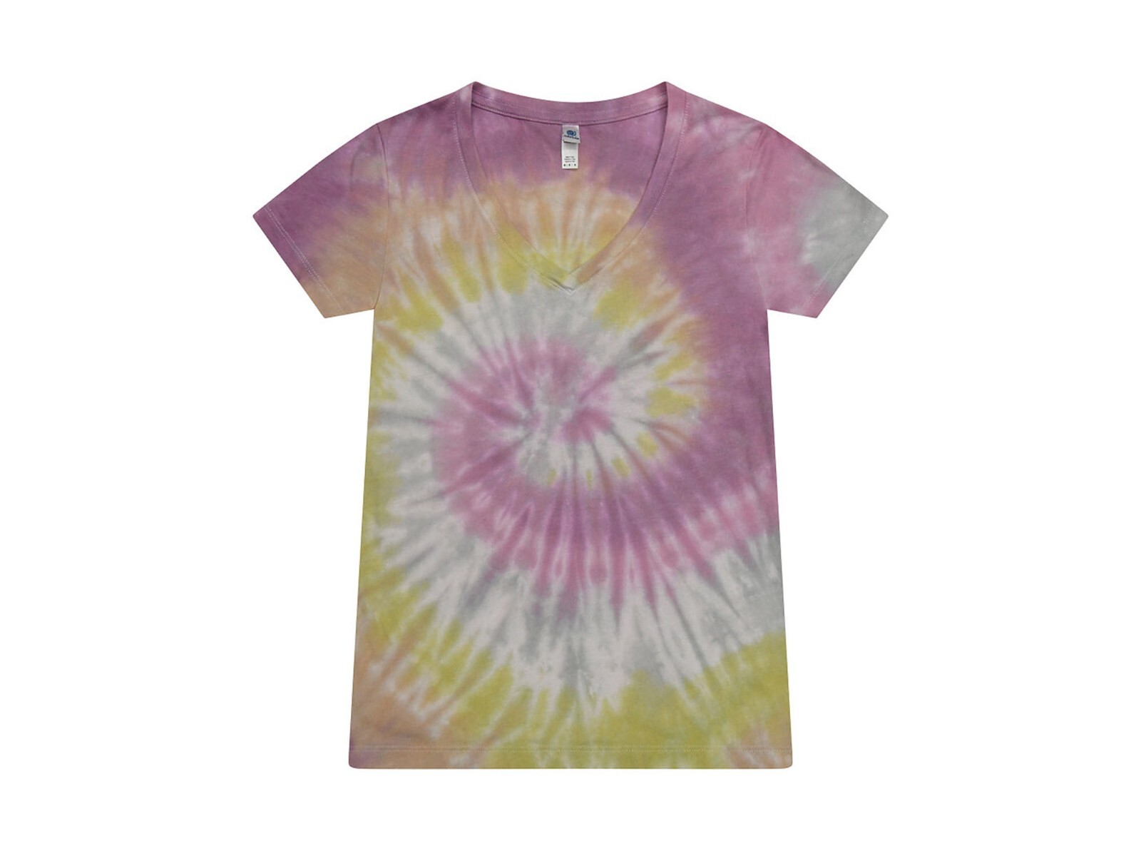 Multi-Color V-Neck Tie Dye T-Shirts Adults Short Sleeve Cotton Colortone gallery