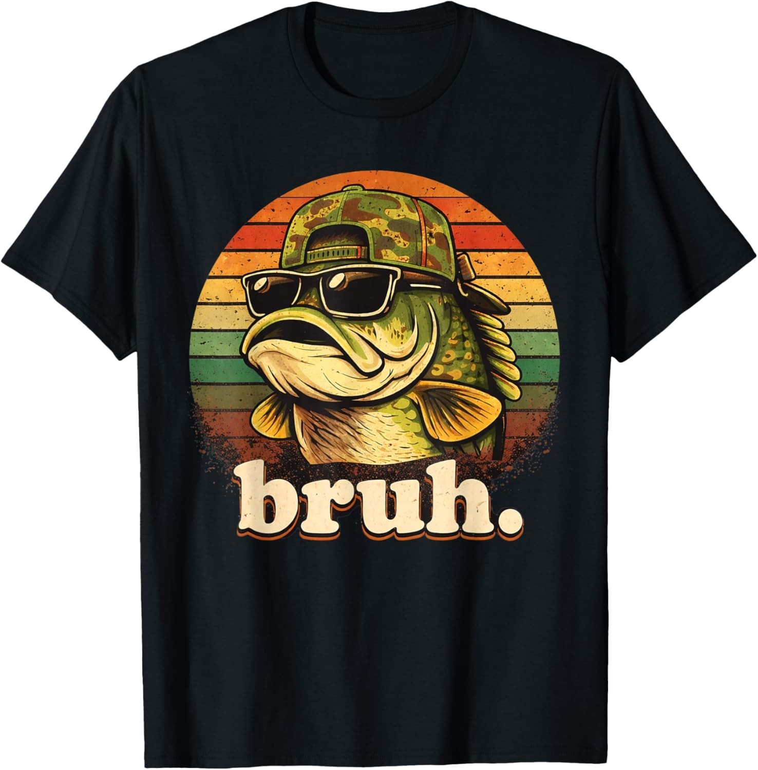 Funny Bruh Fishing Funny Camo Bass Fish Boys Camouflage Gift Unisex T-Shirt gallery