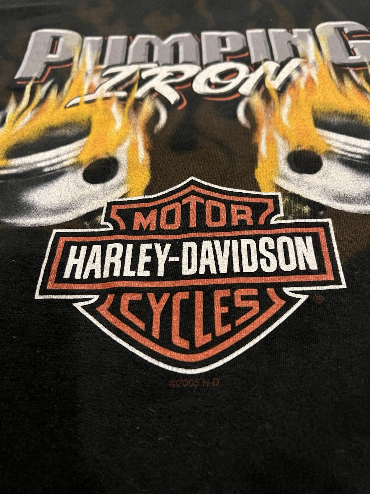 🔥VINTAGE HARLEY DAVIDSON MOTORCYCLES T-SHIRT SMALL PUMPING IRON USA MADE gallery