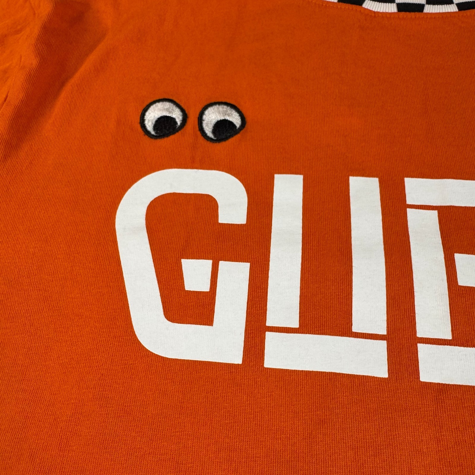 Guess X J Balvin Sz Medium T-Shirt Orange Checkered Collar Embroidered Colorful gallery