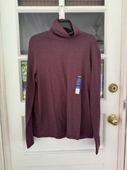 Apt. 9 Premier Flex Long Sleeve Mock Turtleneck Shirt Men’s Sz Large Maroon New