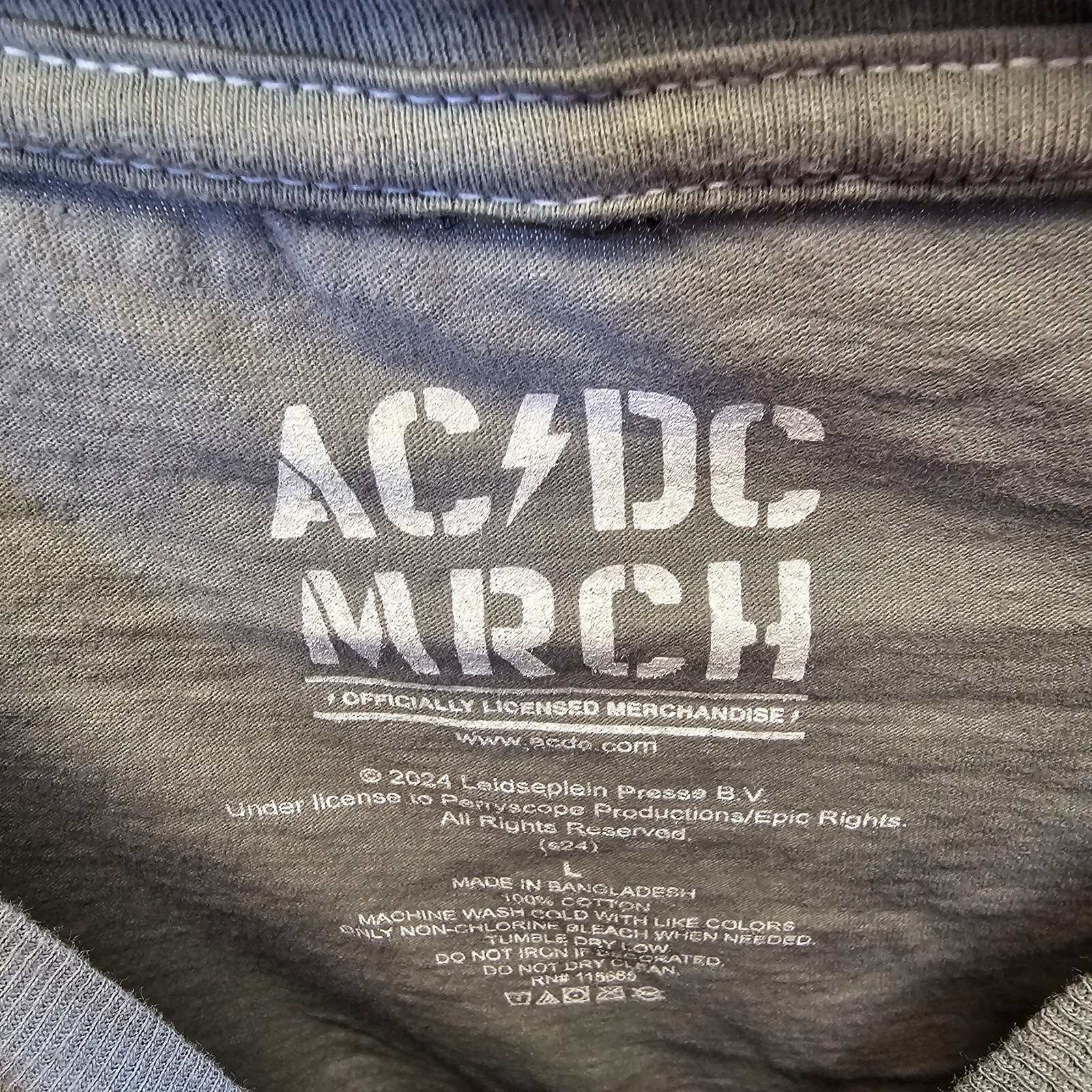 AC/DC T-Shirt Angus Young Grey Multiple Sizes Official AC DC Merch T Shirt NEW gallery