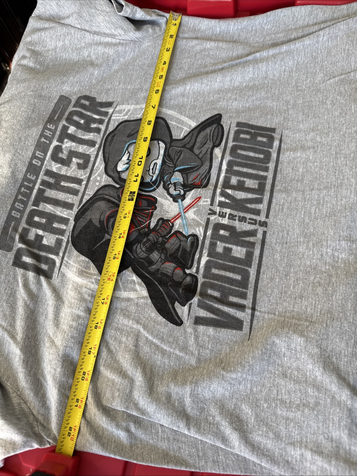 Star Wars Battle on the Death Star Vader vs Kenobi Gray T Shirt Size Large gallery