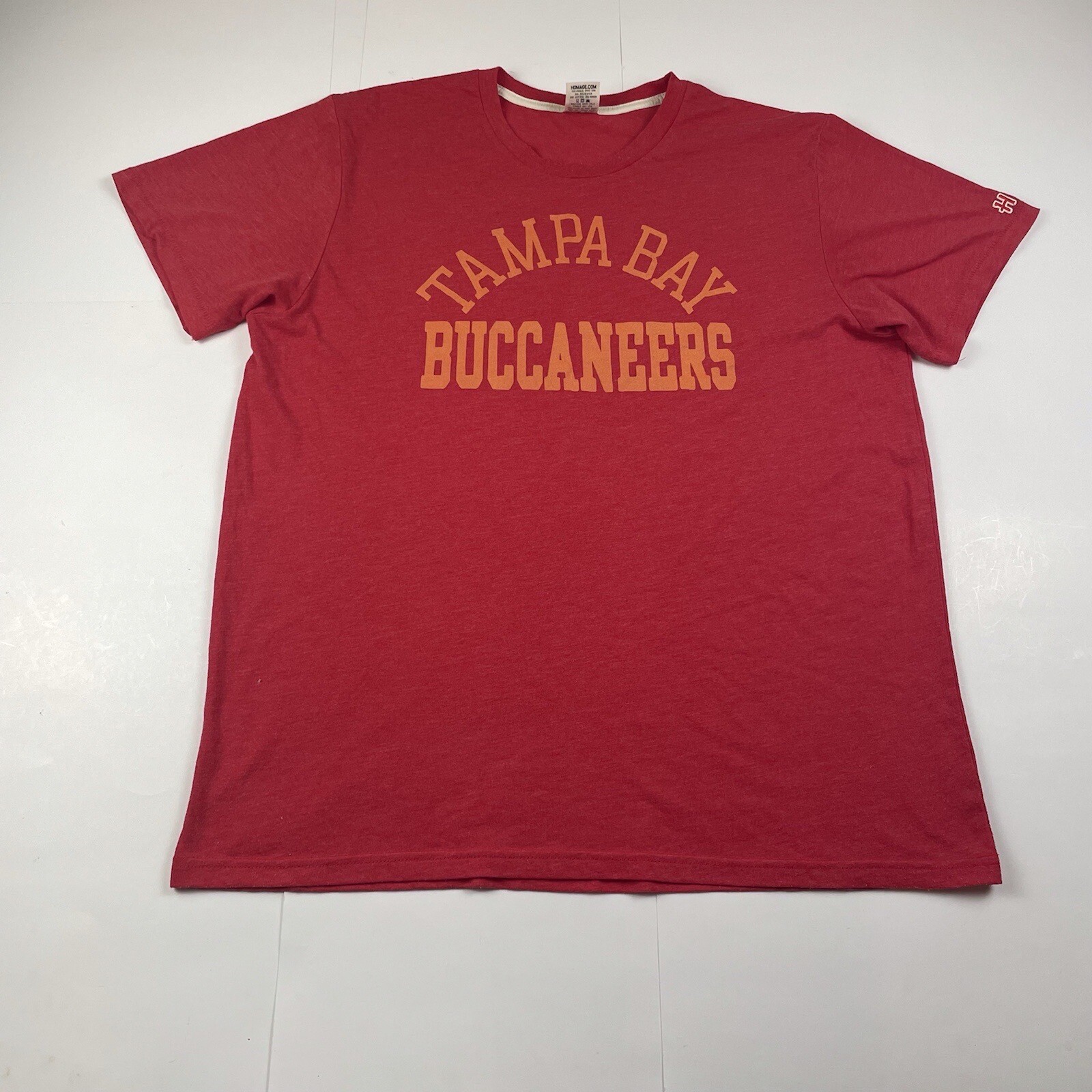 Vintage Tampa Bay Buccaneers Homage NFL Red T-Shirt XL Polyester Cotton Rayon