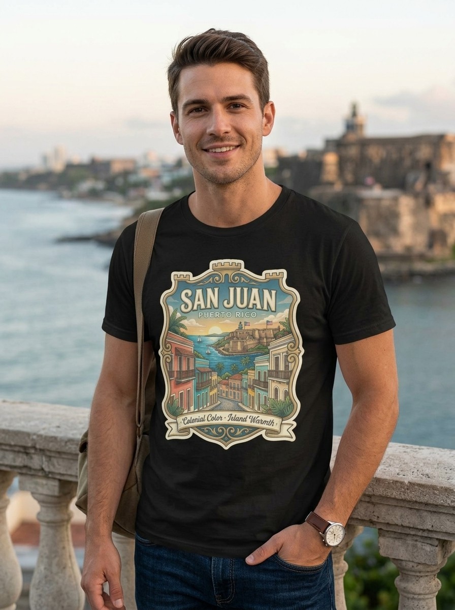 San Juan Puerto Rico Colonial Graphic T-Shirt Unisex Travel Tee gallery