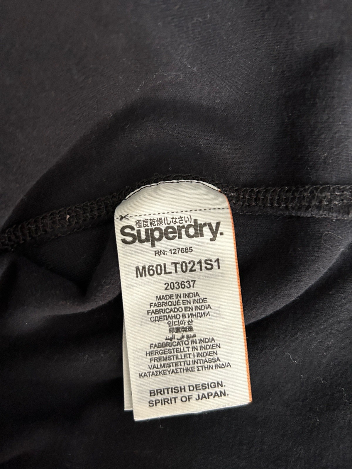 Superdry Sportswear Men's Short Sleeve Henley Tee - Black - Size Large gallery