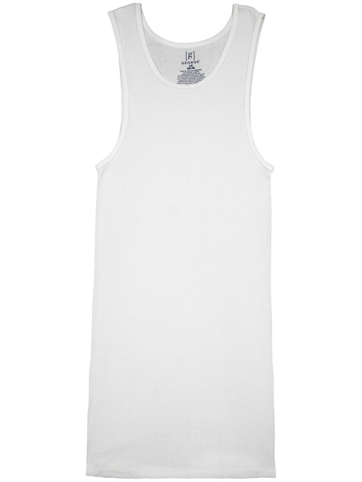 NEW! George Tag Free Comfort A-Shirt Men's, X-Large WHITE, 6-Pack, gallery