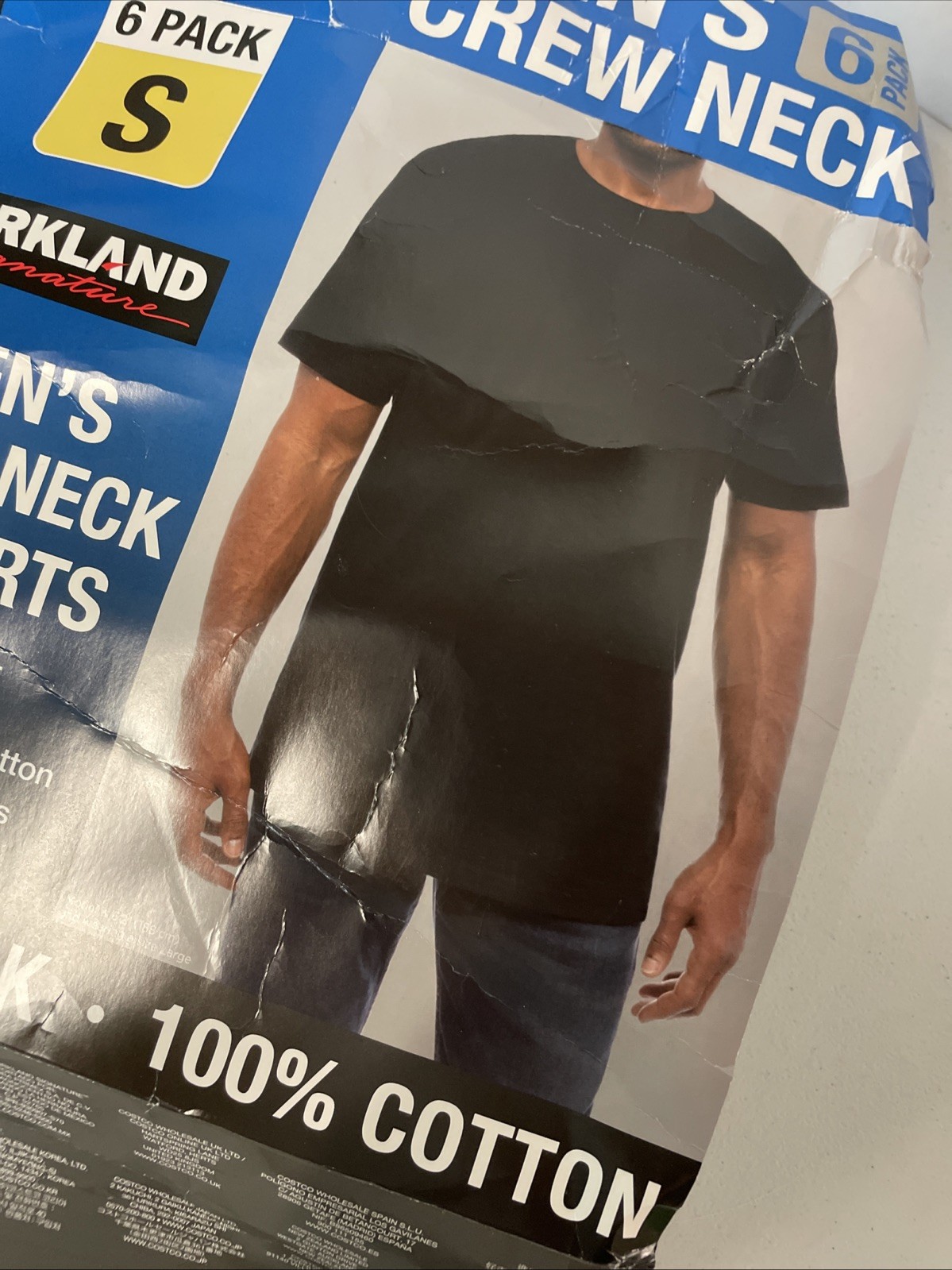 6 PACK Kirkland Signature Mens Crew Neck SMALL T-Shirt BLACK Tee Reinforced Seam gallery
