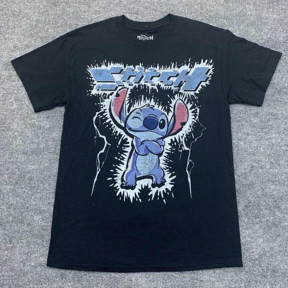 Disney Lilo And Stitch Shirt M Medium Black Stitch US Tour Shirt New