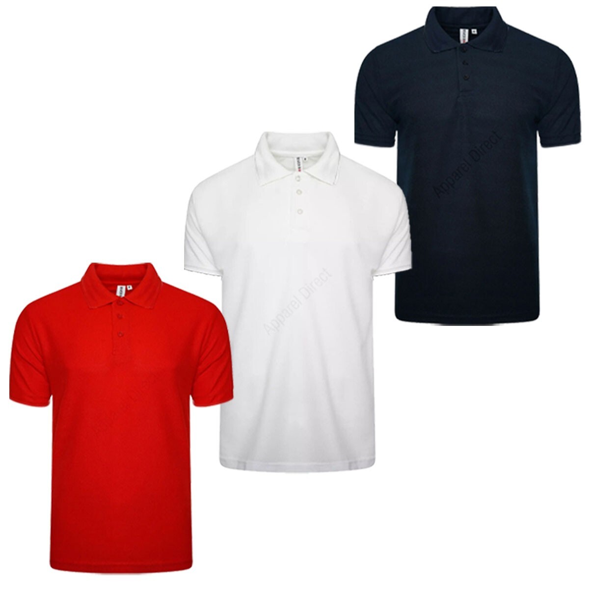 3 / 4 Pack Men's Plain T-Shirt Short Sleeve Pique Polo Tee Top Multi Set M-2XL gallery