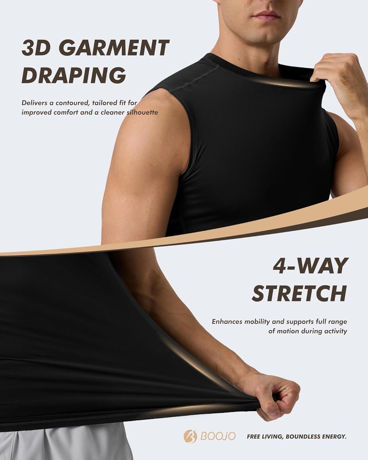 Compression Shirt Men - Sleeveless Tee Tank Top Workout Running Quick Dry Bas... gallery