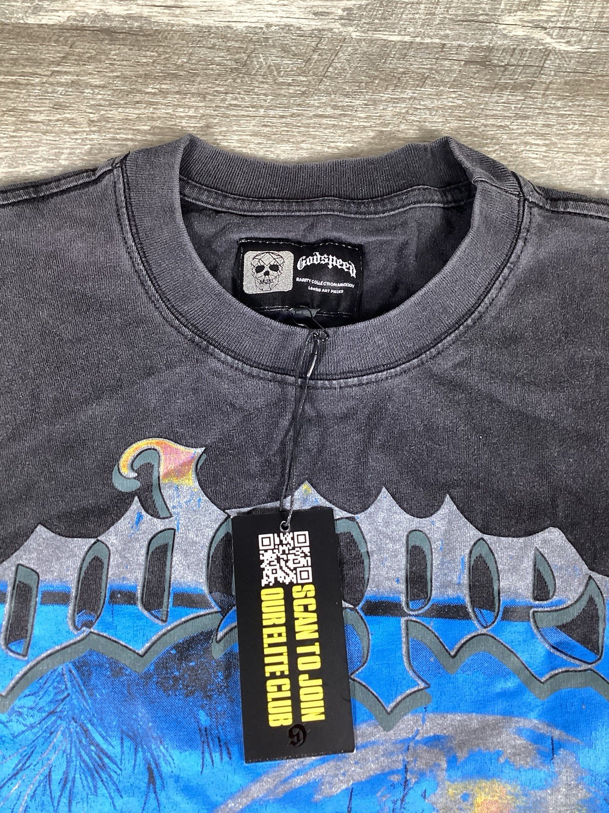 Godspeed Rare Collection Tee Small Black Blue Graphic Earth Streetwear NWT gallery