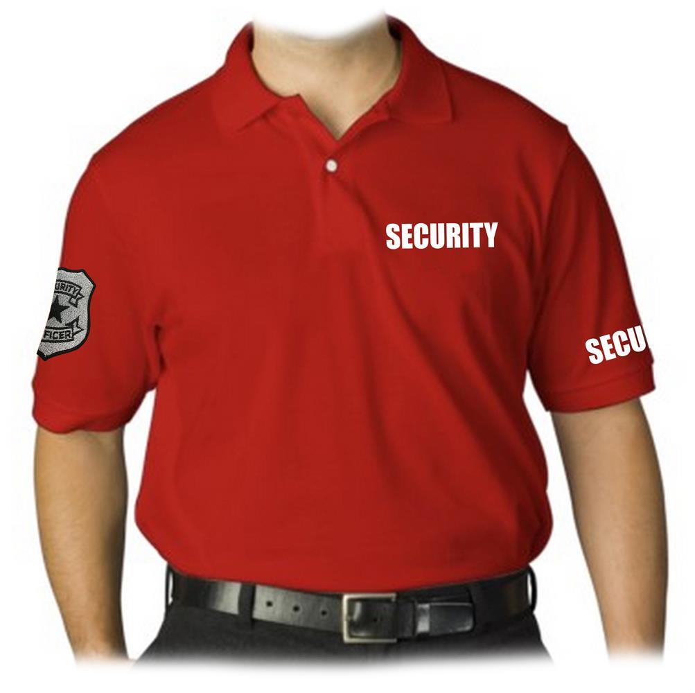NEW MEN'S PRINTED GRAPHIC DESIGN SECURITY EMBROIDERY PATCH UNIFORM POLO SHIRTS gallery