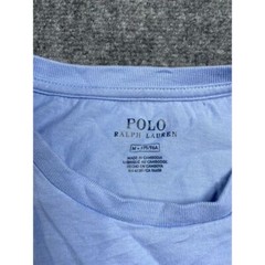 Men’s Sky Blue Crew Neck Ribbed Cuff Full Sleeve Casual Cotton T-Shirt Size M