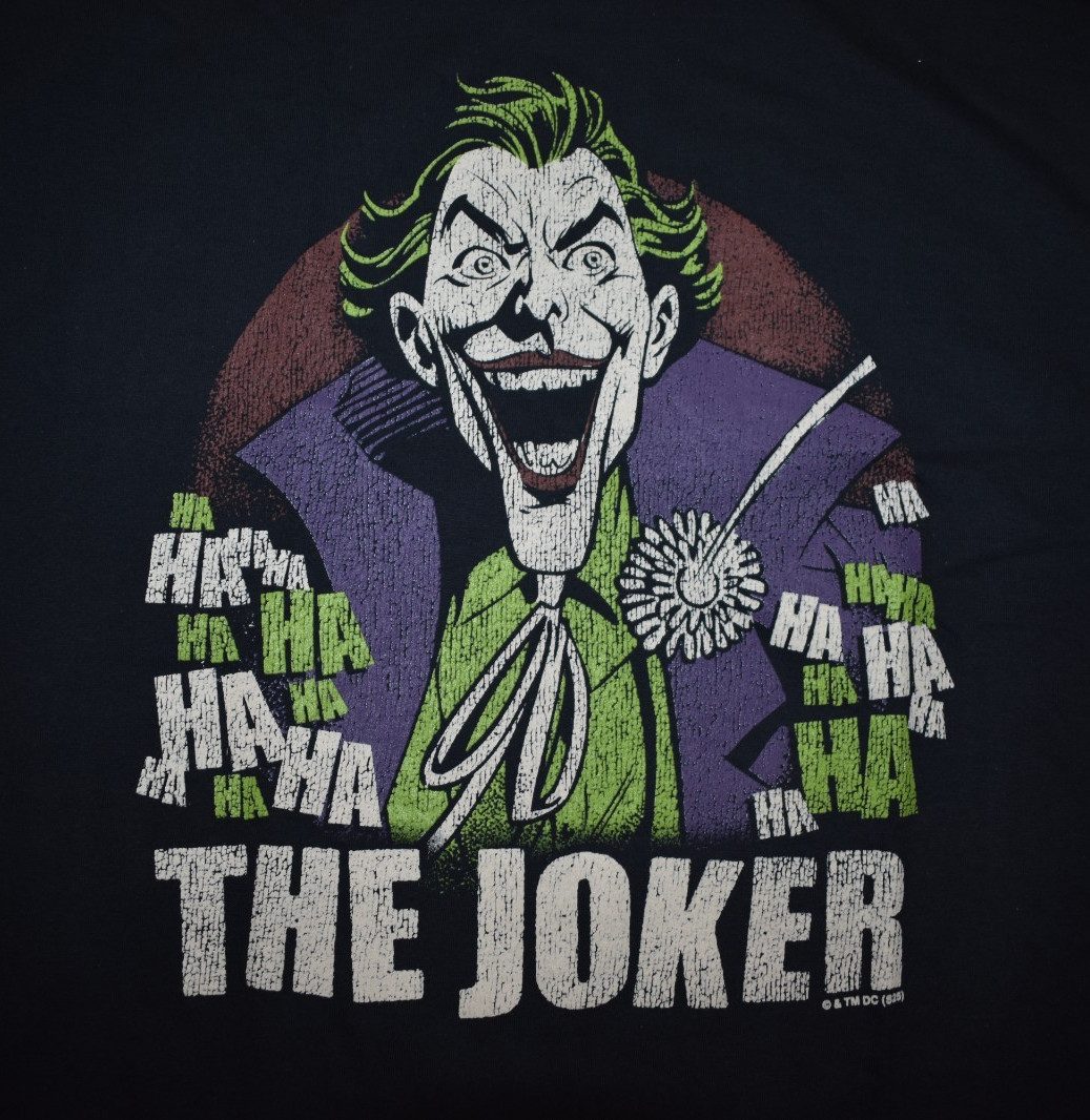 Batman Mens Joker Ha Ha Distressed Print Comics Black Shirt New S-2XL gallery