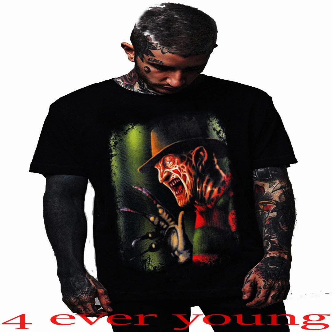 FREDDY KRUEGER BG GREEN SCARY MOVIE T SHIRTS