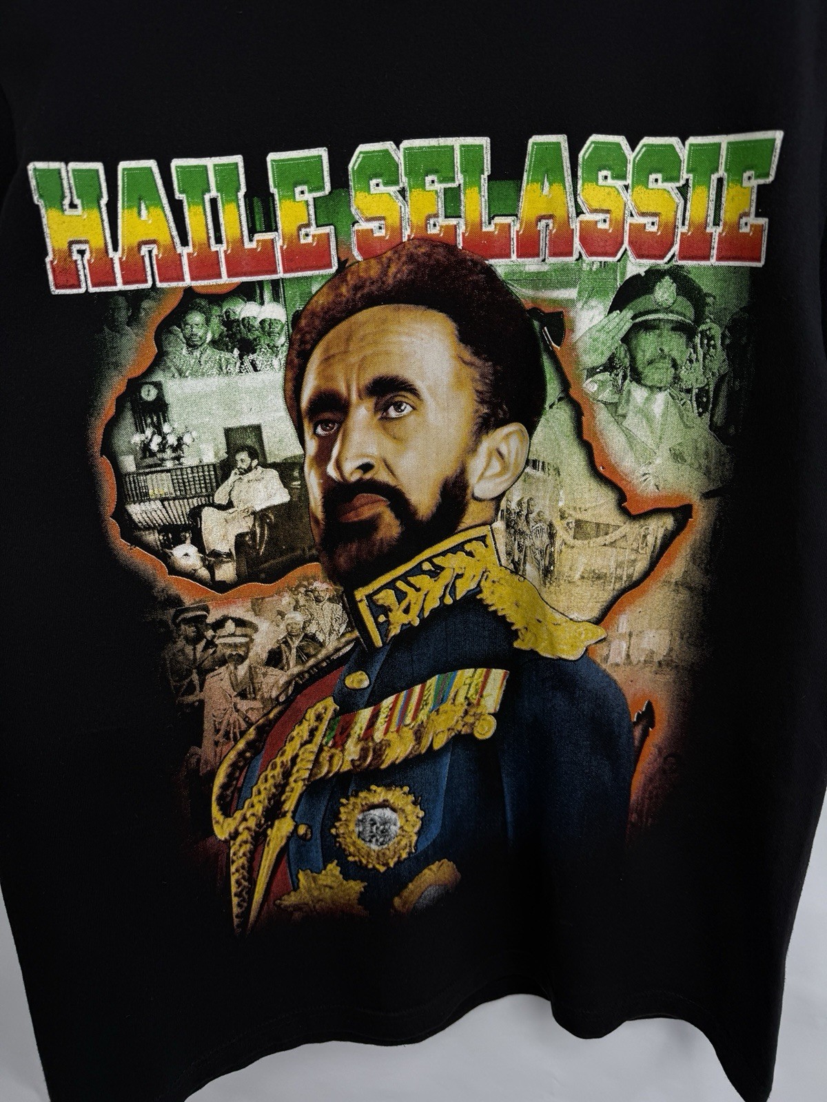 🇪🇹 Vintage 90s Haile Selassie RasTafari Emperor Ethiopia King T-Shirt Size M gallery