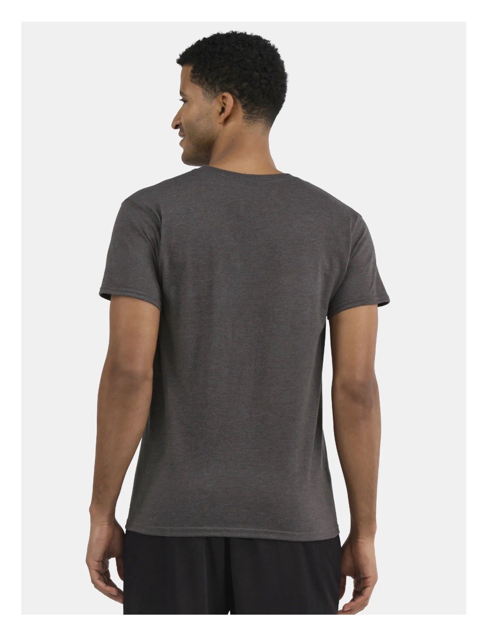 ATHLETIC WORKS Men’s L (42-44) Pocket Cotton Tee Short Sleeve • Charcoal gallery