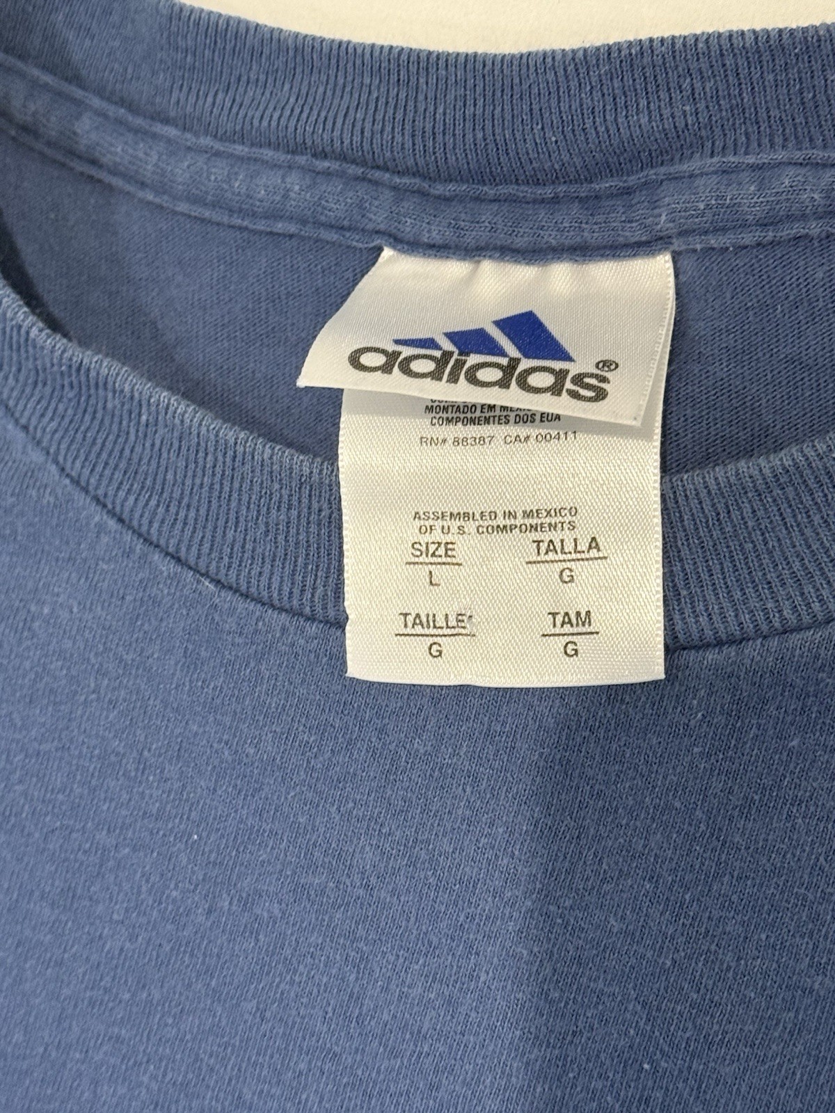 Vintage 90s Adidas Mens Large Spell Out Phys Ed T-Shirt Blue gallery