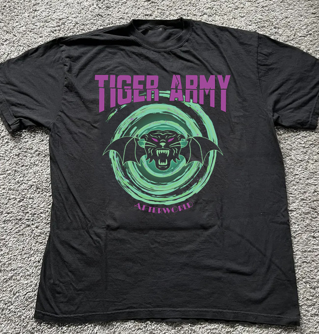 Tiger Army – Afterworld Album Poster Black Cotton All Size T-Shirt AM627