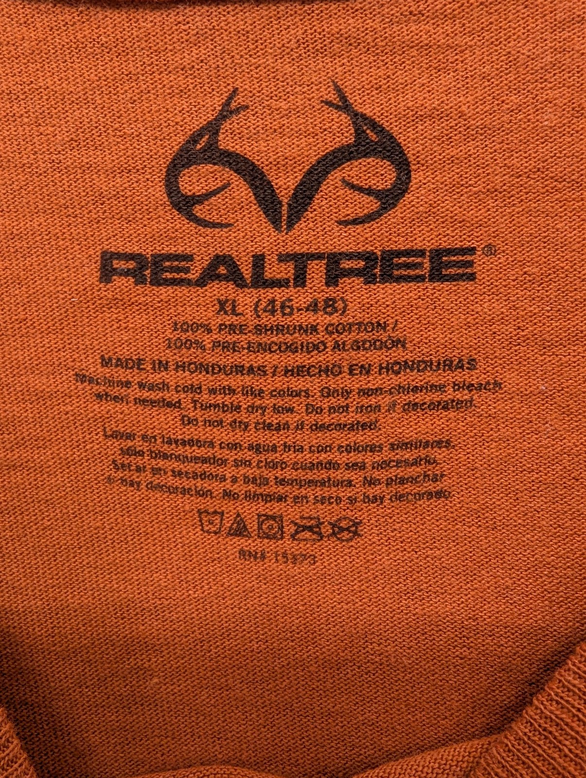 Realtree Shirt Mens XL Orange Long Sleeve Antler Logo Graphic Tee Hunting gallery