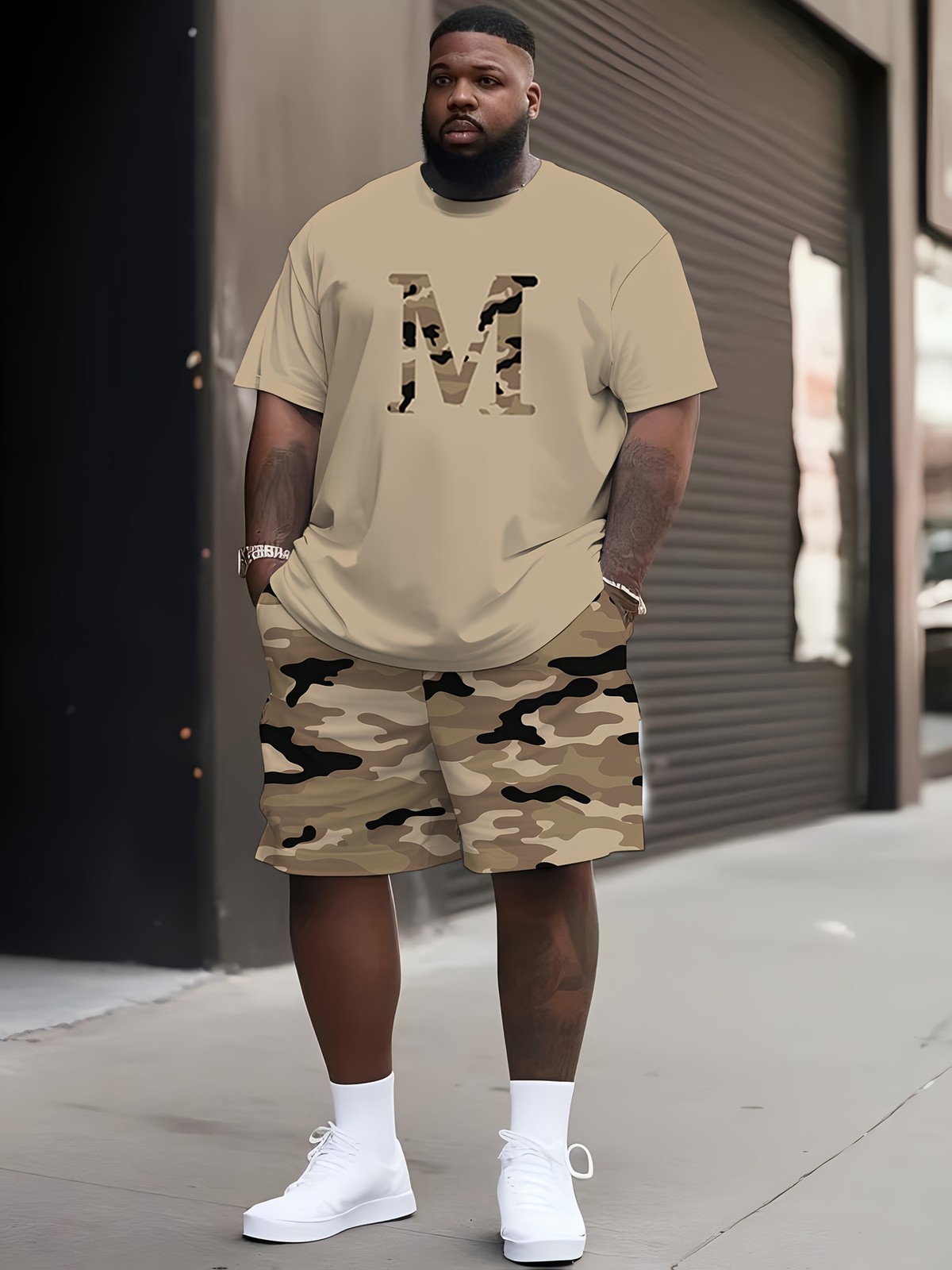 3D Printed Clothing Set, Men’s Short Sleeve T-Shirt and Fashion Shorts Set