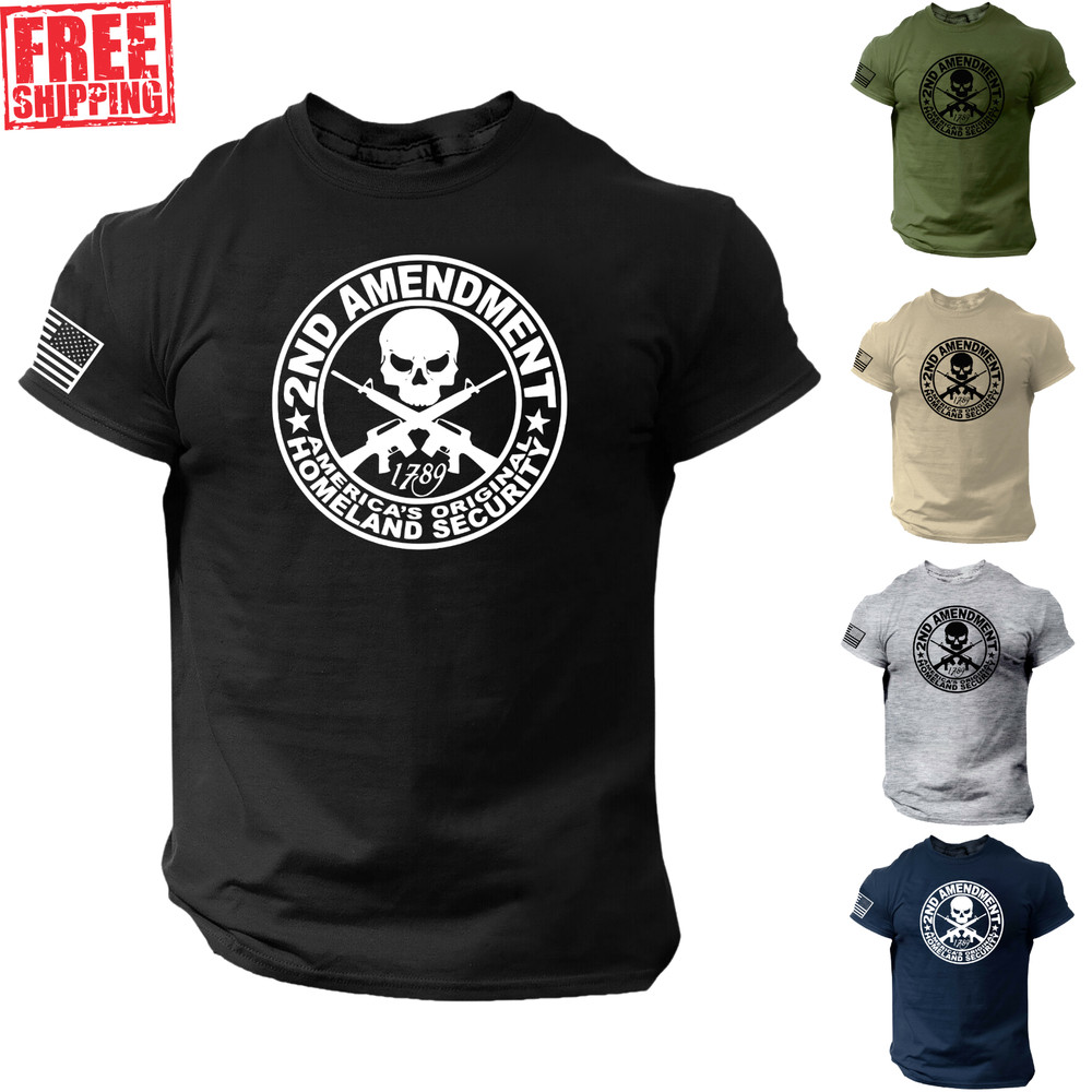 2nd Amendment Skull Shirt – American Warrior Soldier Military Patriotic 1776 USA