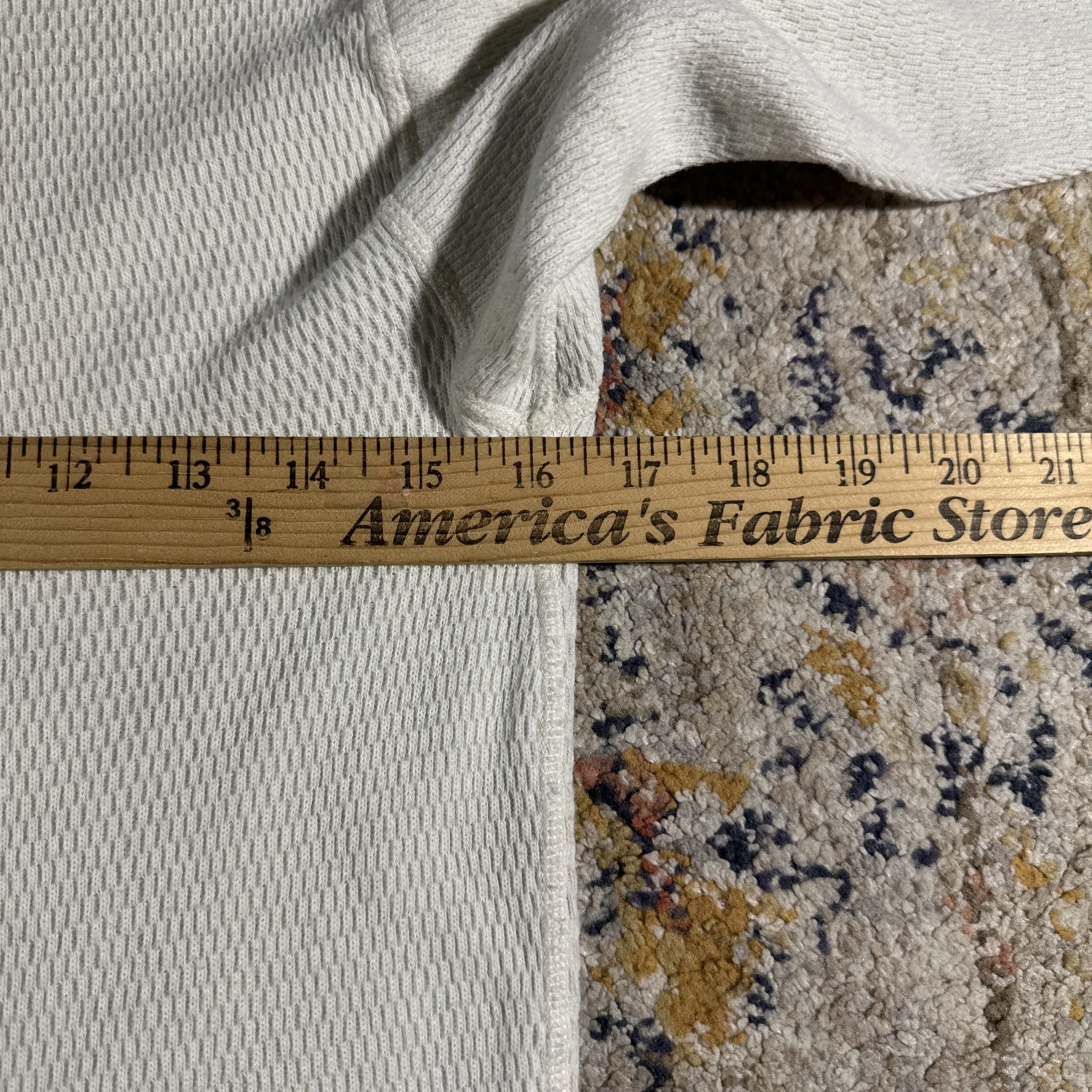 VTG 60s 70s Towncraft Thick Thermal Sweater size S Ivory Off White Waffle Knit gallery