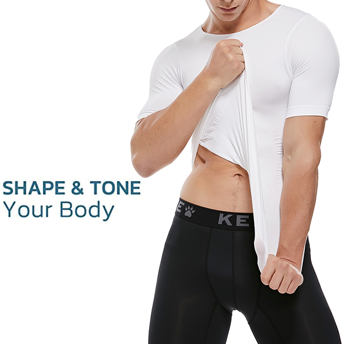 Men Slim Gynecomastia Compresson Tank Top Slimming Body Shaper Vest Undershirt gallery
