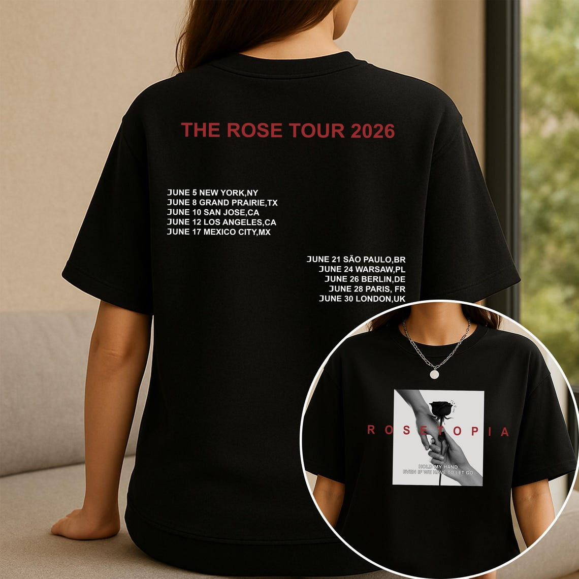 The Rose Rosetopia World Tour 2026 K-Pop Band T-Shirt Reprint gallery