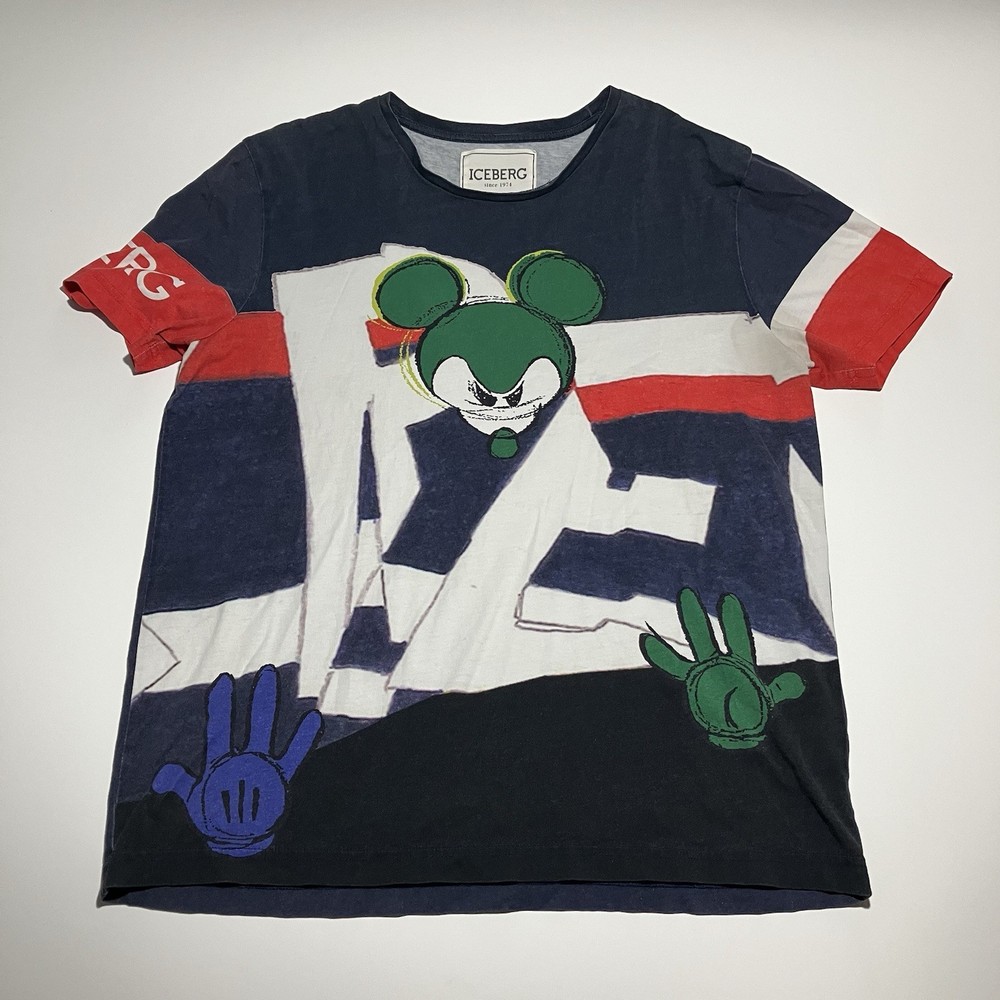 Vintage Iceberg Disney Mickey Mouse T-Shirt Mens L Large Green Blue Red – STAIN