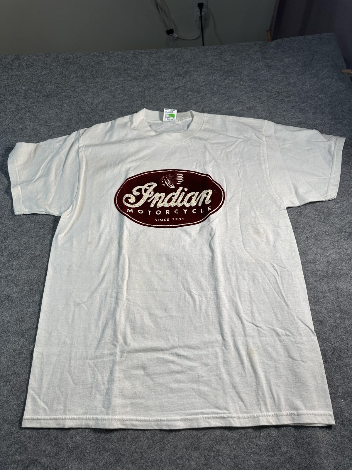 Delta Pro Weight Shirt Mens Large White Indian Motorcycle Graphic Tee Biker gallery