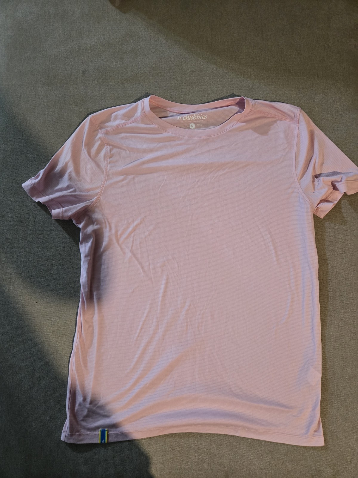 Chubbies Tshirt M Pink Performance Microstripe Short Sleeve Active Top gallery