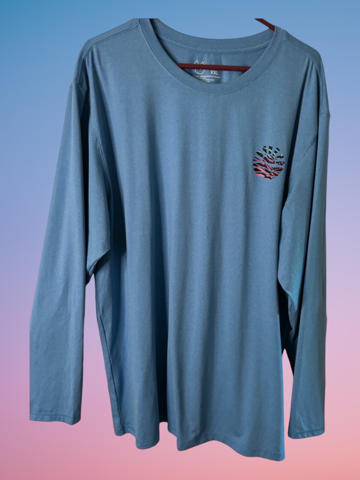 Burnside Lt. Blue Long Sleeve 2XL T-Shirt UPF+30,Polyester/Spandex gallery