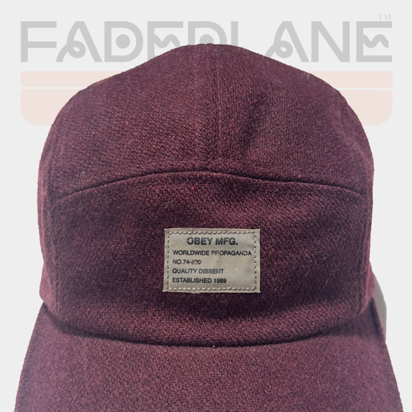 Obey Maroon Wool Blend 5 Panel Cap, One Size Fits All gallery