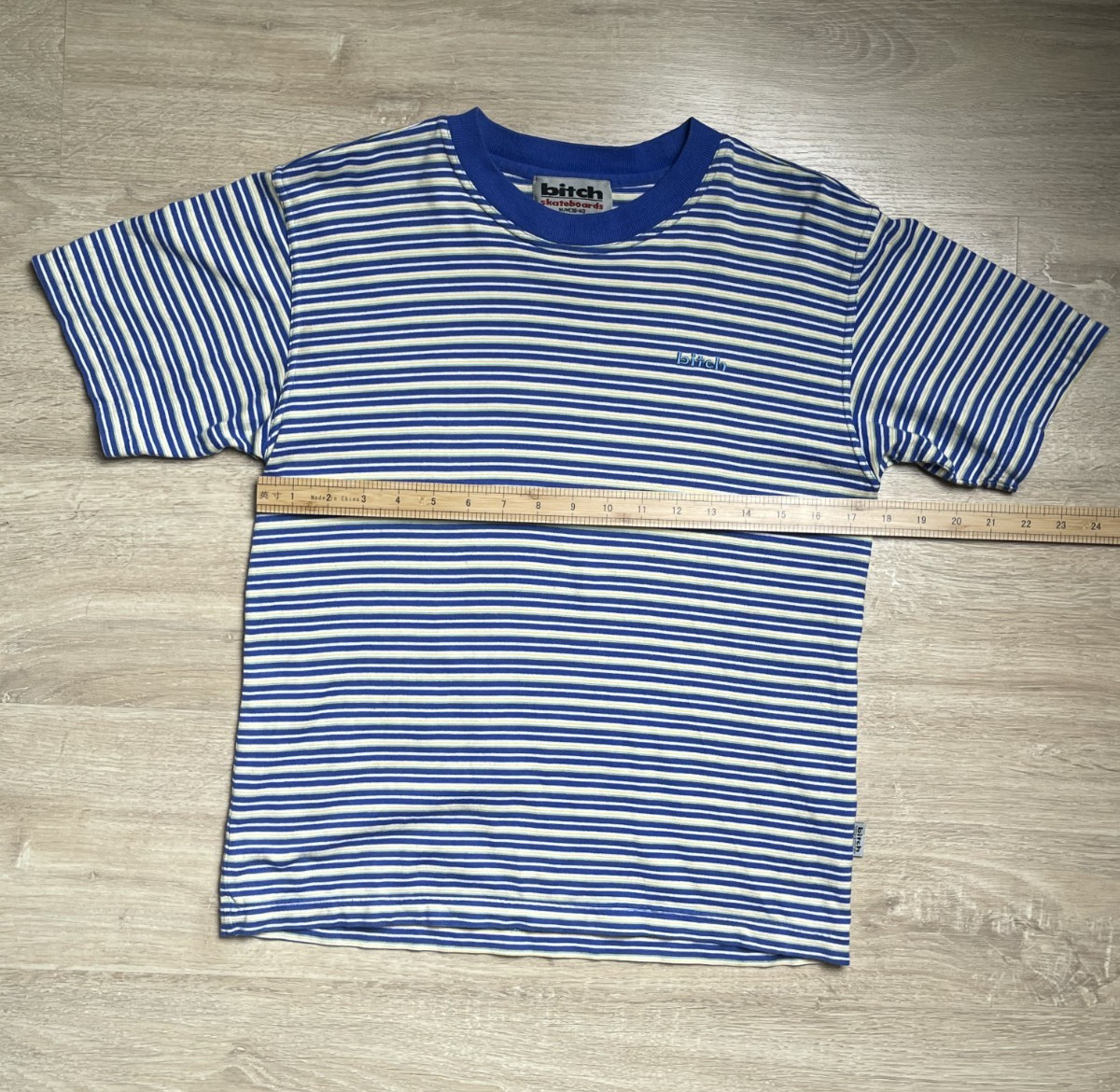 Vintage Bitch Skateboards Striped T Shirt Men’s Size Medium 90S gallery