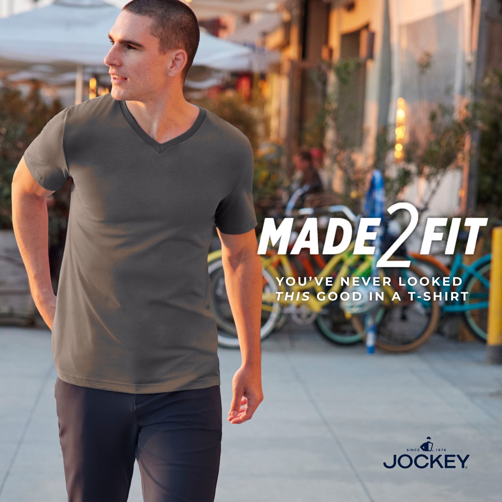 Jockey Men's Made2Fit V-Neck T-Shirt gallery