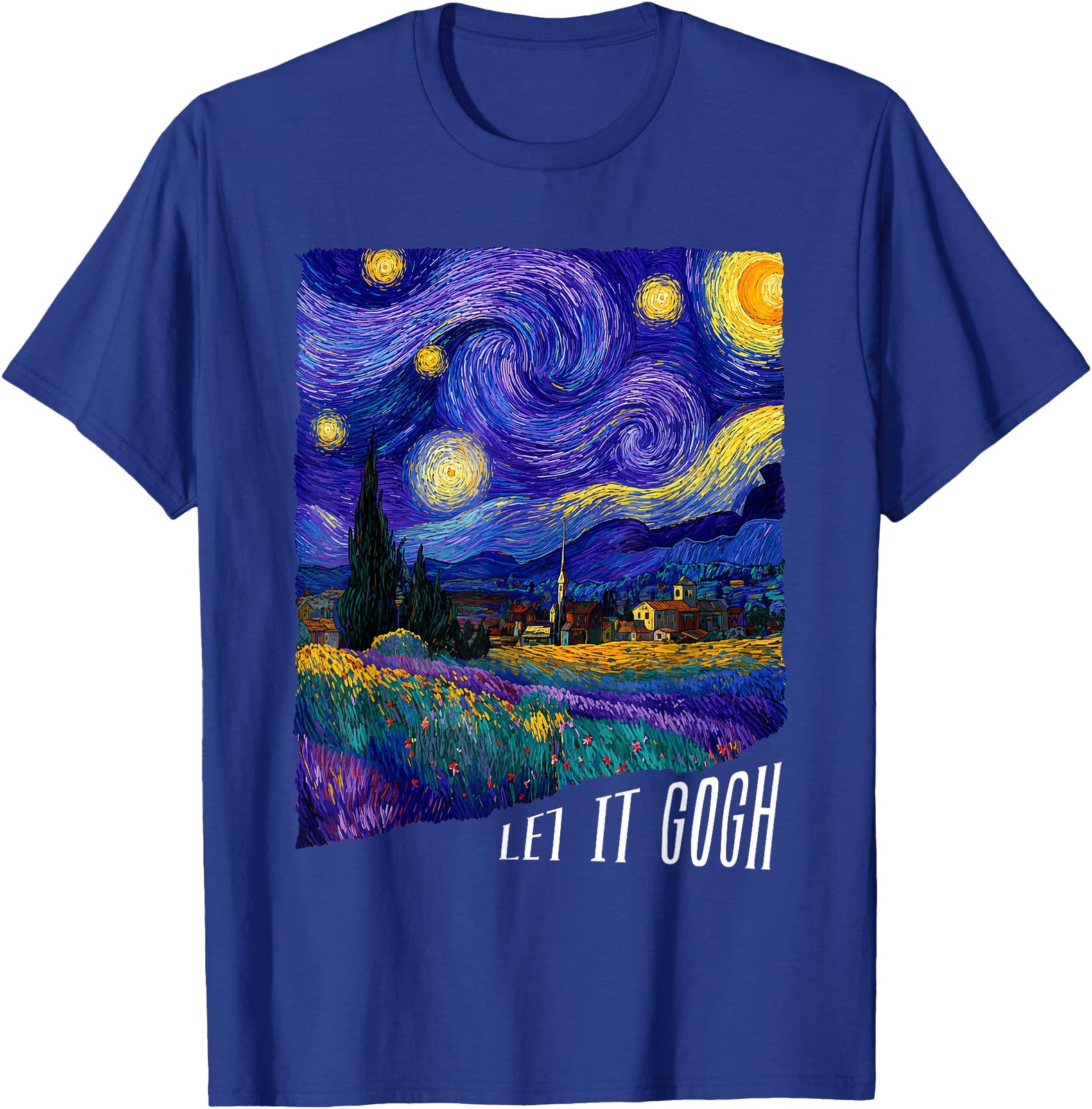Let it Gogh Funny Vincent Van Gogh Starry Night Design T-Shirt gallery