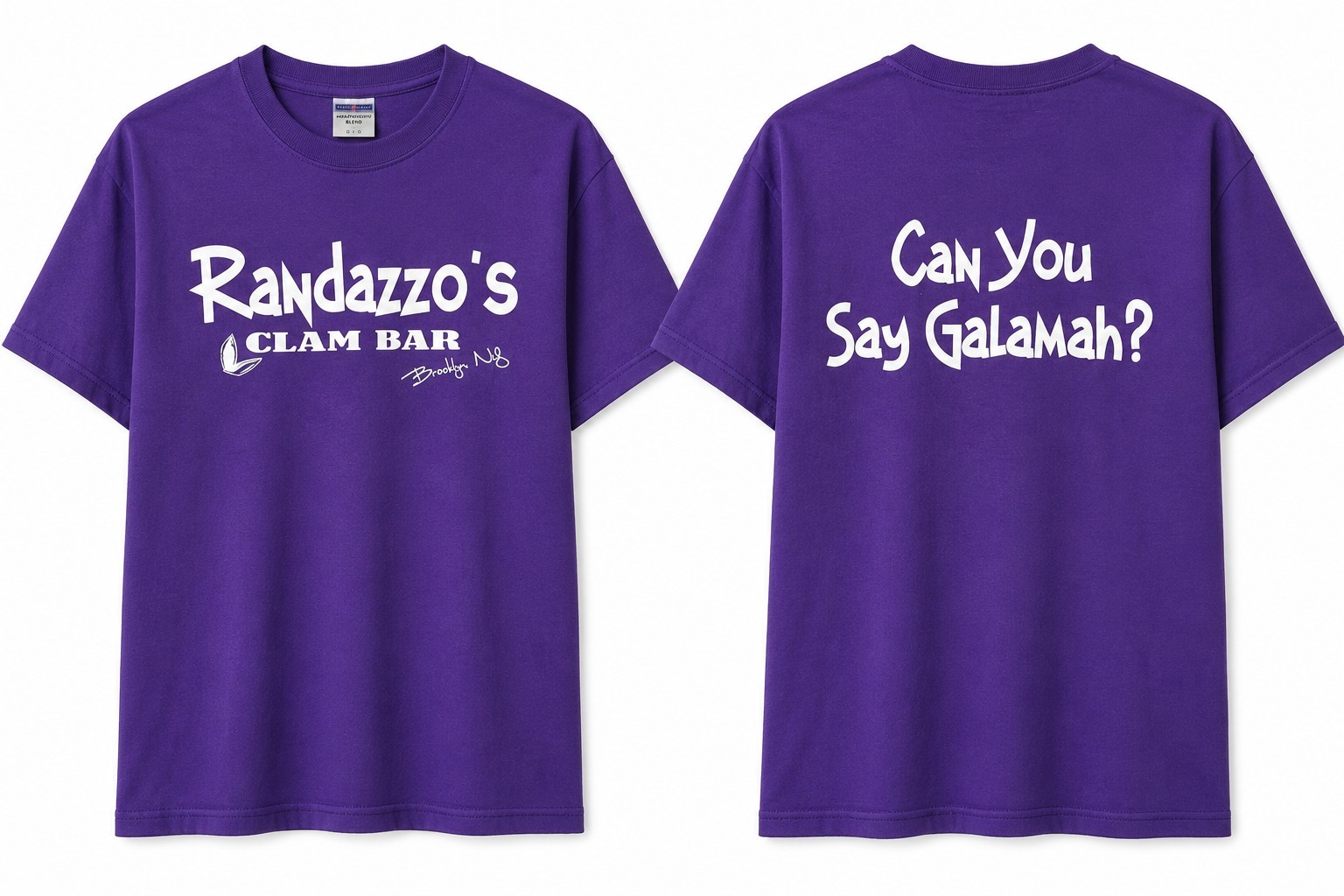 Randazzo’s Clam Bar Shirt Brooklyn New York Men’s Large T-shirt Purple L