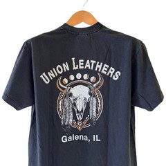 Vintage 1992 Harley Davidson “Union Leathers” Tee Biker Shirt REPRINT Size L