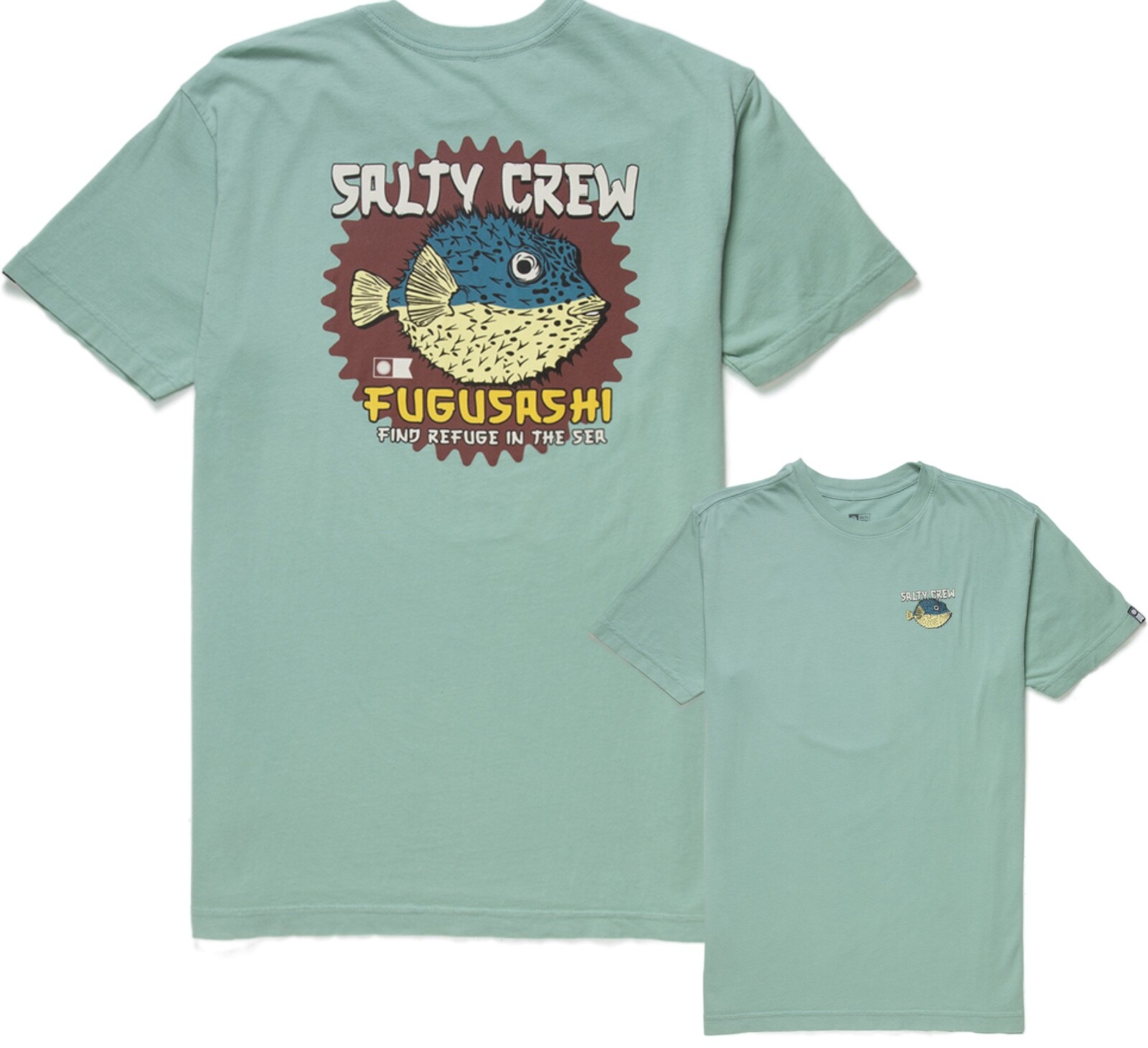 New Salty Crew Puffer Fish Green Premium Mens S/S T Shirt Tee RSLT-44 gallery