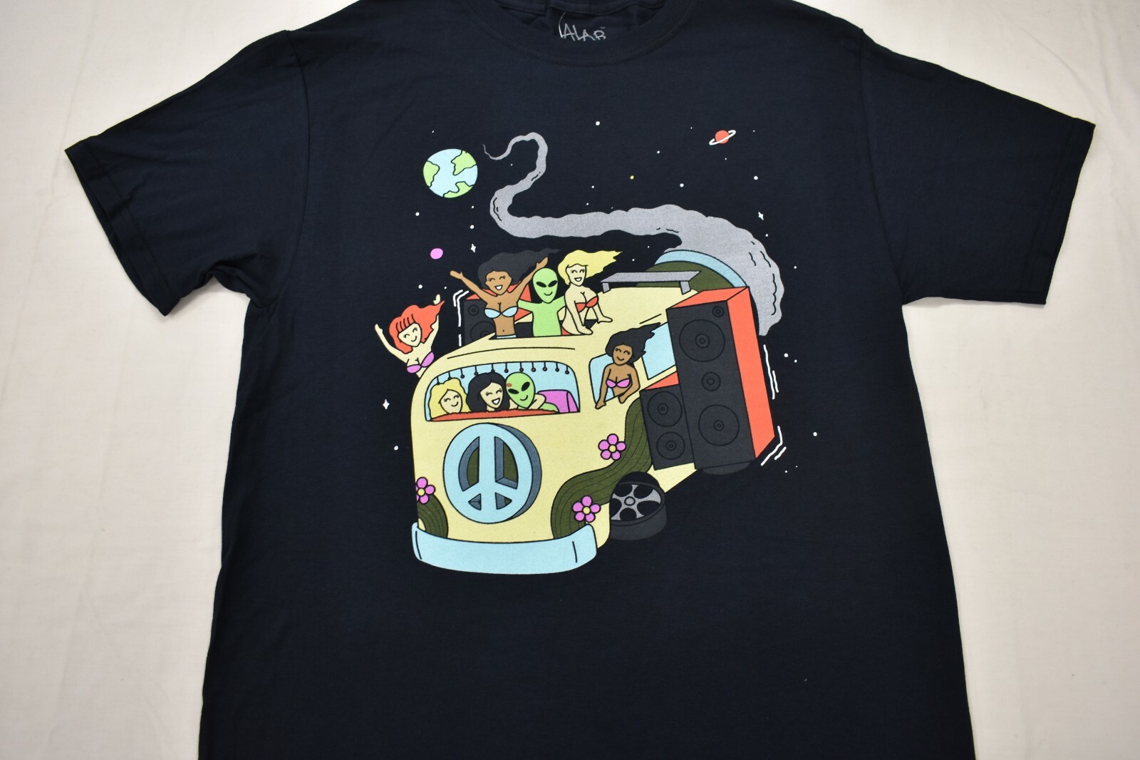 A-Lab Mens Take A Ride Alien Bus Funny Black T-Shirt New S, M, L, XL, 2XL, 3XL gallery