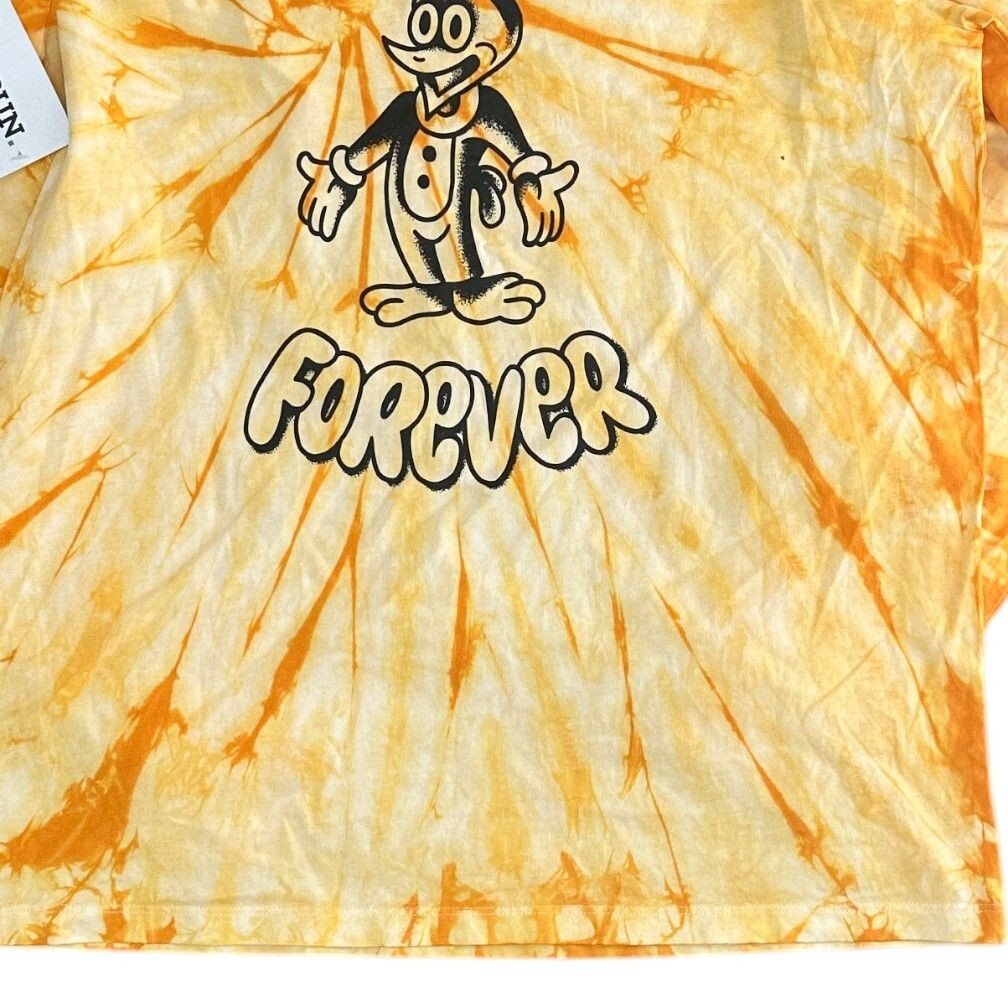 Pef Yellow Tie Dye T-Shirt Positive Energy Forever Graphic Y2K Retro Mens Medium gallery