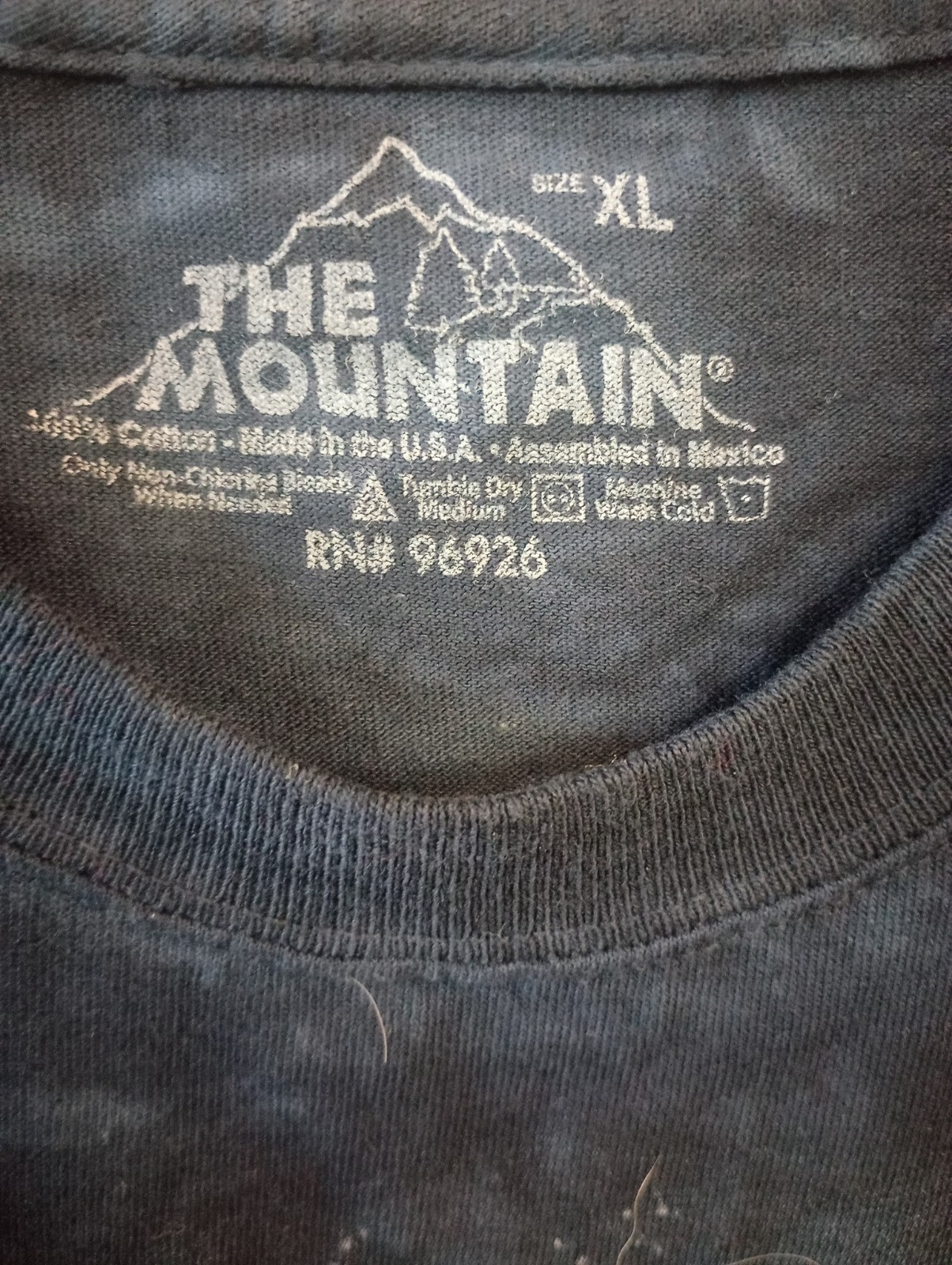 The Mountain Tie Dye Acid Wash T Shirt Men's XL Wolves Moon Blue Nature gallery