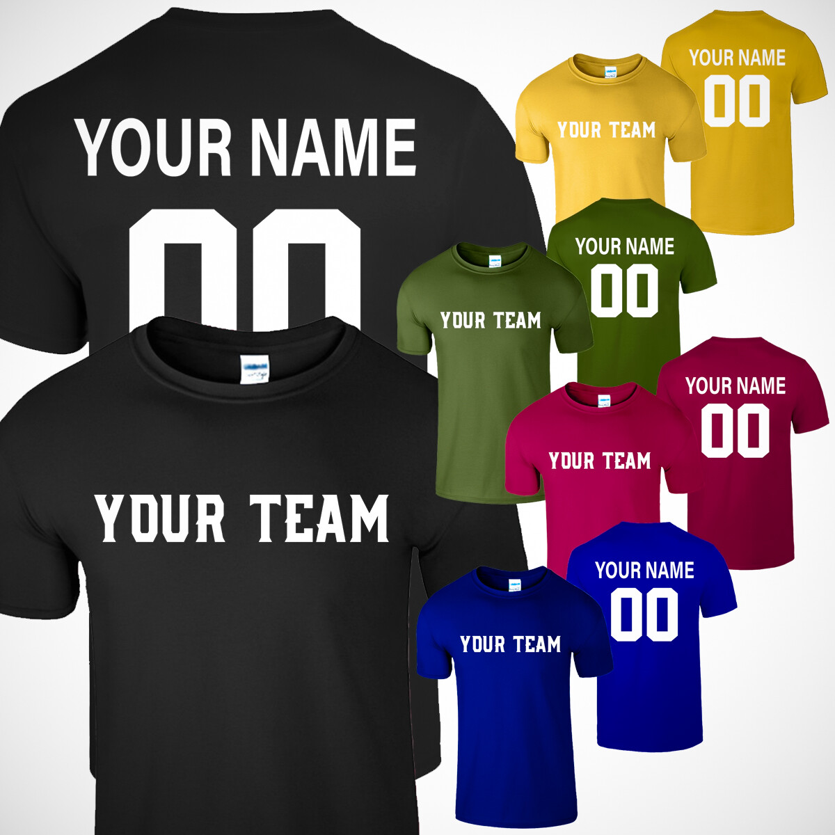 Personalized Custom Name Number Football Team Funny Customized Colors T-Shirt gallery