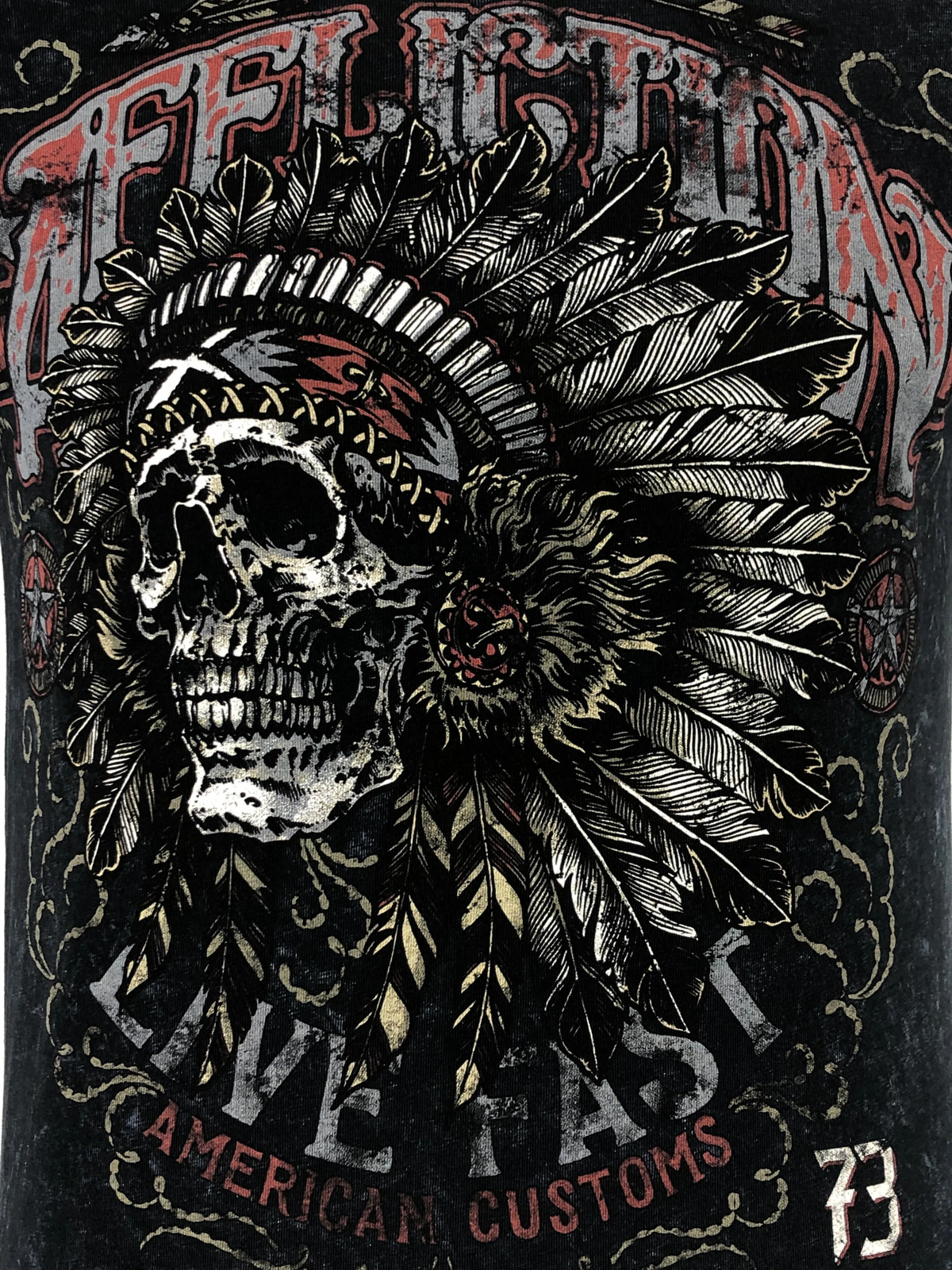 AFFLICTION Men's T-shirt AC IROQUOIS BLACK LAVA Biker Skull Tattoo MMA S-4XL gallery