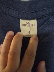 Hollister Men’s Blue Solid Logo V-Neck Short Sleeve Knit T-Shirt Size M