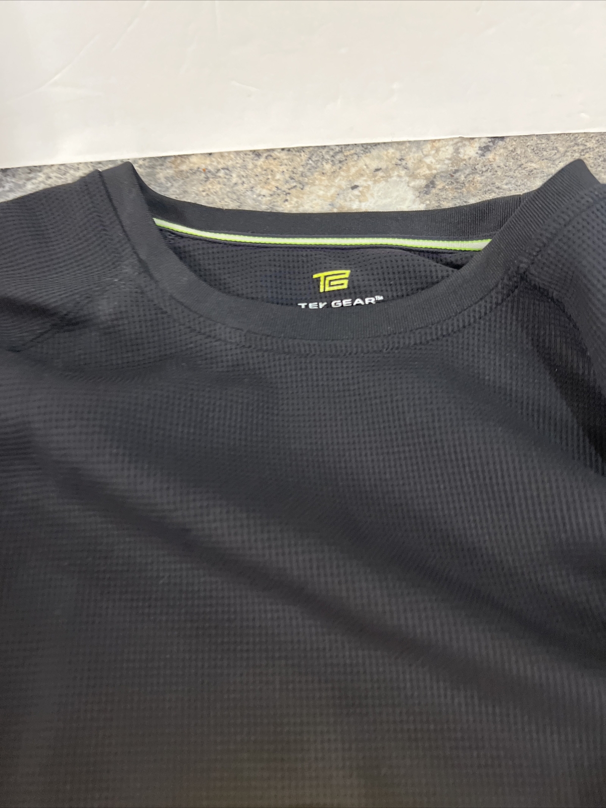 Tek Gear Adult Long Sleeve Waffle Men's Shirt XL 100% Polyester Black gallery
