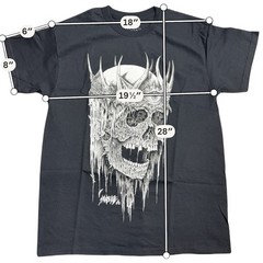 Spencers Sawblade666 Skull Graphic Tee Mens Medium Black Horror Goth Shirt