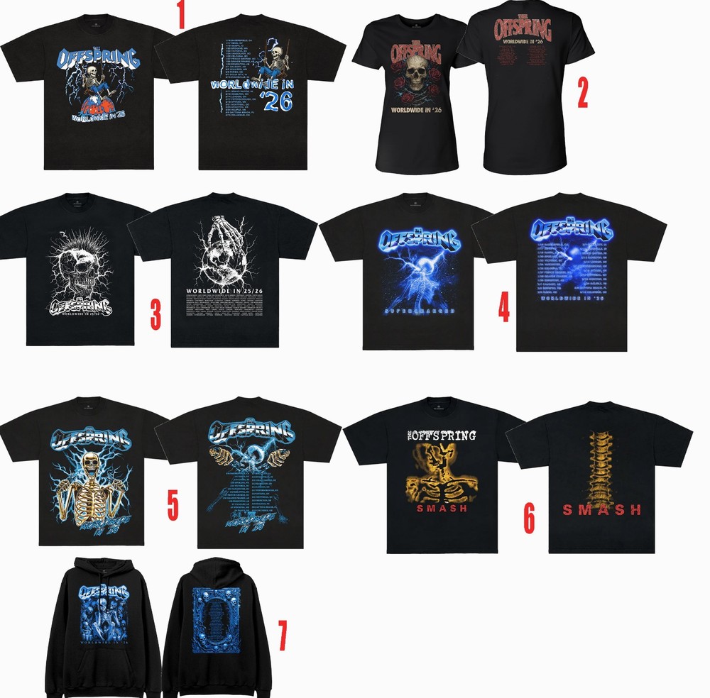 The Offspring Announce 2026 North American Tour T-SHIRT Reprint